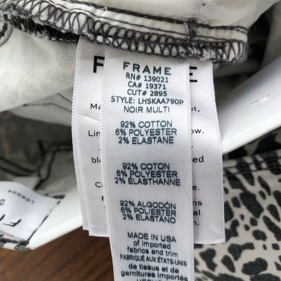 NEW FRAME Black Le High Abstract Animal Noir Multi Pant Skinny Jeans Size 25 - Picture 10 of 10